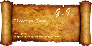 Glovnya Ivor névjegykártya